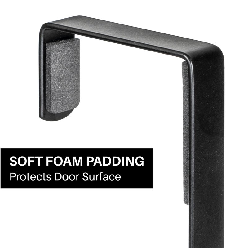 LYNK Professional Home Over Door Hooks Rack - 5 Hook Over Door Hanger - Over Door Towel Rack - Hanging Towels or Clothes - for Bathroom  Bedroom or Laundry Room - Lifetime Ltd. Warranty - Black - Image 5